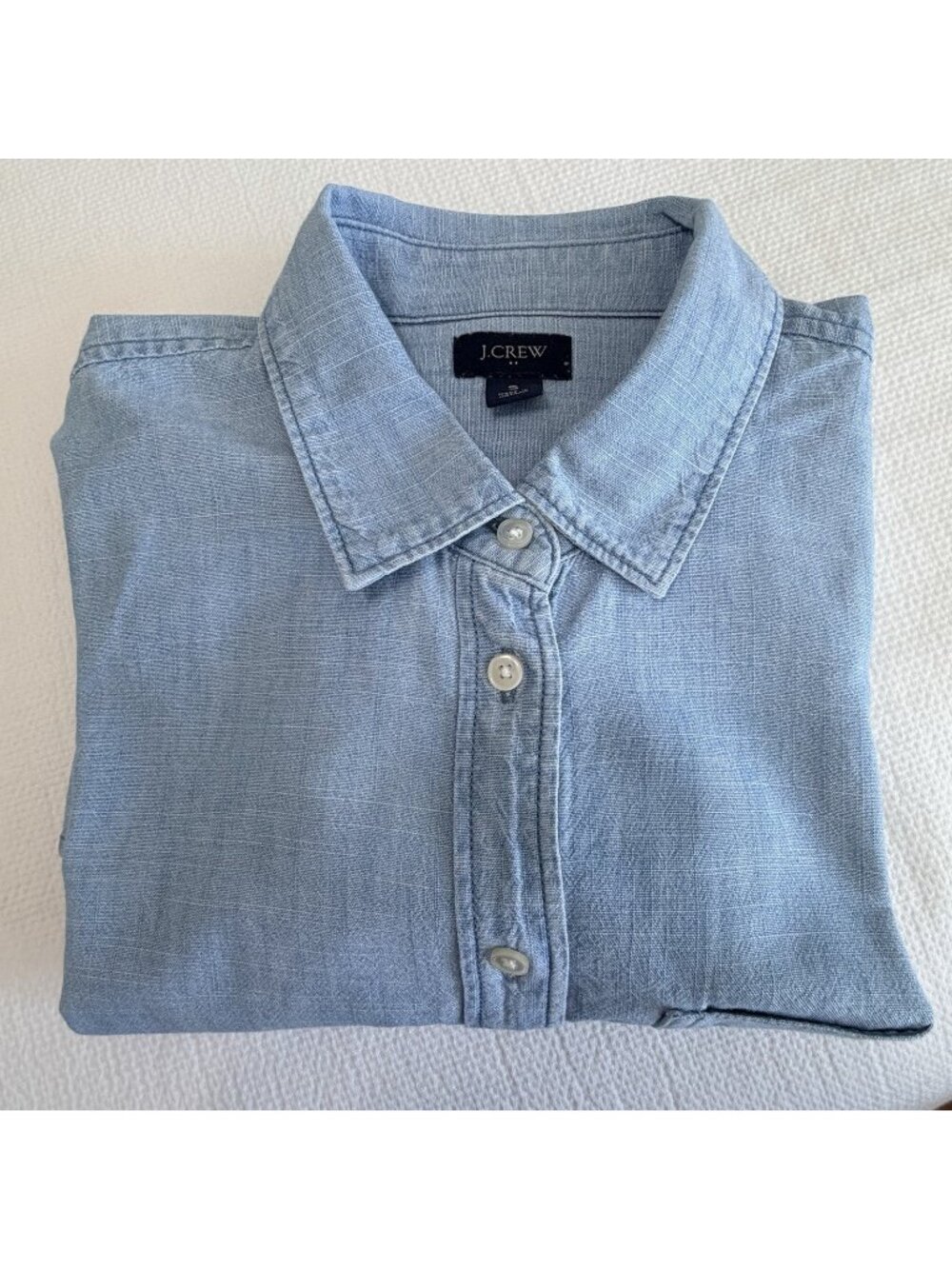 J. Crew Chambray Blue Women’s Shirt Long Sleeve Small Cabincore Rustic Relax